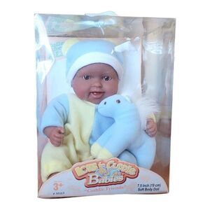 Vintage Lots To Cuddle Babies Black Boy African American Blue Pony Berenguer NOS